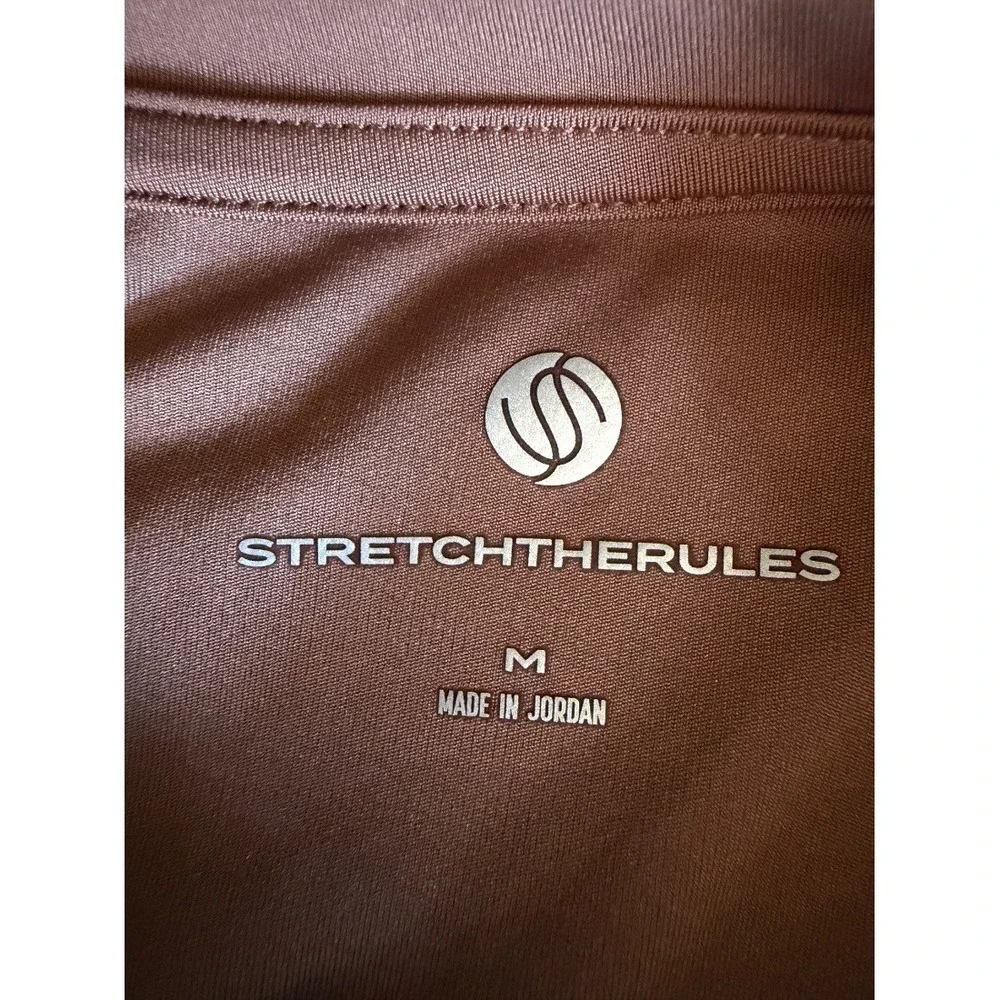Stretch The Rules Womens Crop Top Mauve Ruched Back Cutout Short Sleeve Size M
